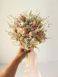 Pink Dream Peach Dried Flowers Bouquet Preserved Daisy Rose Flowers Bouquet Wedding Brid Dried Flower Bouquet Flower Bouquet Wedding Orange Wedding Flowers