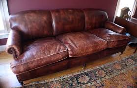 Vintage George Smith Terracotta Brown Distressed Leather Sofa Couch Brass Detail Brown Leather Sofa Distressed Leather Sofa Distressed Leather Couch