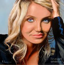 Cameron Diaz Painting by Riccardo Franzoni