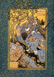 An Illustration From Attar Of Nishapur S Poem The Conference Of The Birds 1177 Ce Come You Lost Atoms To Your Centre Dra Persian Miniature Islamic Art Art