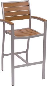 Largo Synthetic Teak Arm Bar Stool Fph101btk Commercial Restaurant Furnitur Bar Stools Outdoor Bar Stools Outdoor Stools