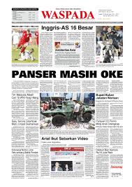 Kepada seluruh mahasiswa angkatan 2011 prodi pendidikan sejarah stkip abdi pendidikan payakumbuh yang akan mengikuti ujian mid semester tanggal 23 november 2013, agar secepatnya mengirimkan tulisannya paling lambat tanggal 22 novermber 2013. Waspada Kamis 24 Juni 2010 By Harian Waspada Issuu