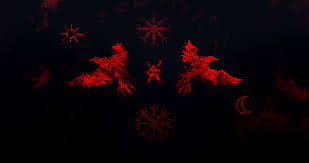 Wallpaper 4k Ultra Hd Vikings Gallery Green line crossed medieval axes icon isolated on red background. wallpaper 4k ultra hd vikings gallery