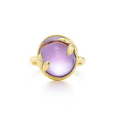 Paloma Picasso Olive Leaf Ring In 18k Gold With An Amethyst Olive Leaf Ring Amethyst Jewelry