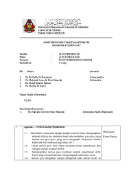Turut hadir gpk mata pelajaran sains dan matematik, pn. Minit Mesyuarat Panitia Matematik 4