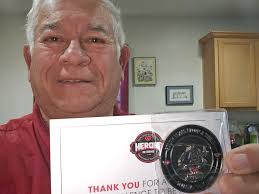 Receiving Heroes In Arms Challenge Coin