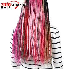 Acheter extension cheveux en solde ! Fils Soyeux Ombre Tressage Cheveux Senegalais Torsion Crochet Extensions De Cheveux Rose Blond Gris Synthetique Crochet Tresses Aliexpress