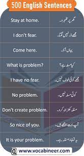 English Sentences With Urdu Translation In 2020 English Sentences Simple English Sentences English Vocabulary Words