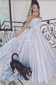 Neighbours were leaking bits of info on the big day and some said that noise cancelling the singer has shared her own photos from her big day and gave us a look at her simple silk vera wang wedding gown. Lightskyblue Strapless Ruffles Ballgown Weddingdress Gown Lizprom Ariana Grande Outfits Grammy Dresses Ariana Grande Style