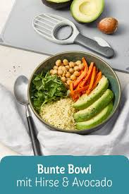 Bunte Bowl Mit Gemuse Hirse Und Avocado Rezept Rezept Rezepte Gesunde Rezepte Hirse