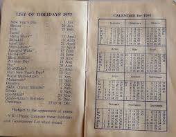 1953 Holidays Calendar Of Pakistan Holiday Calendar Holiday List Holi