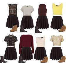 15 Ideas And Combination Of Skater Skirt Outfits Styleswardrobe Com In 2020 Skater Skirt Outfit Black Skater Skirt Outfit Fashion