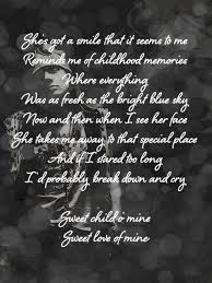 Billboard ranked it the number 5 song of 1988. Sweet Child O Mine Guns Roses Great Song Lyrics Beautiful Lyrics Song Lyric Quotes