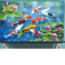 1 set lukisan ikan koi ukuran 135x95cm sudah termaksud frame fiber hitam minimalis cat acrylic kanvas marsoto. Harga Lukisan Koi Terbaik Juni 2021 Shopee Indonesia