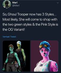 Epic ghoul trooper outfit. introduced in: Hopefully This Is Not True The Pink Style Looks Nice Fortnitebr