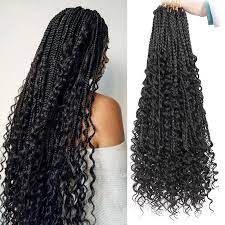 They protect your natural hair from harsh weather conditions (we're in how chunky are jumbo braids? Goddess Box Braids Crochet Hair With Curly End Bohemian Box Braiding Hair Extensions 22 Inches 15 Roots Ombre Braiding Hair Aliexpress