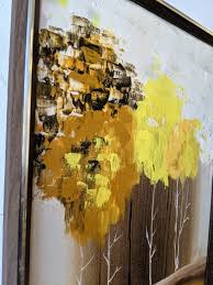 Vintage Framed Abstract Oil Painting by Etta Benjamin