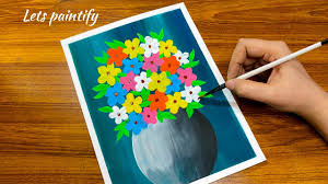Easy Flowers Vase Painting For