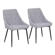 Lumisource Diana Dining Chair In Grey Corduroy Black Metal Set Of 2 Ch Diana Cor Bkgy2 The Home Depot In 2020 Stylish Office Chairs Stylish Chairs High Back Dining Chairs