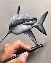 Get a 7.000 second great white shark megalodon. Realistic Pencil Realistic Drawing Shark Novocom Top