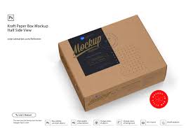 Easily change the color of the paper cup texture, change the color of the straw or make it transparent. Kraft Paper Box Mockup Half Side View On Behance