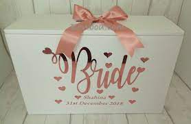 Wedding Dress Box Personalised Bride With Ribbon Tissue Etsy Wedding Dress Boxes Dress Box Travel Wedding