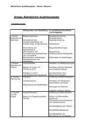 Ausbildungsrahmenplan für die berufsausbildung zur bestattungsfachkraft. Betrieblicher Ausbildungsplan Archiv