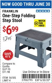 Franklin One Step Folding Stool For 6 99 In 2020 Harbor Freight Tools Folding Stool Step Stool