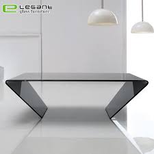 A unique feature of a clear bent glass coffee table is that it gives the illusion of a larger space while saving space when not in use. China Grey Bent Glass Coffee Table In 45 Degrees China Coffee Tables Tables