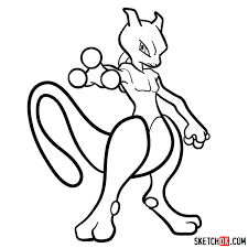Easy Mew Pokemon Drawing Novocom Top I draw pokemon mewtwo step by step.