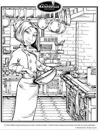 un joli coloriage de ratatouille viens colorier la jolie cuisiniere entrain cuisiner pour tous l disney gratuit coloriages minecraft