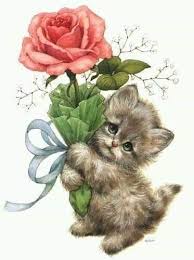 Pin By Danuta Laz On Wierszyki Cat Flowers Kitten Images Kitten Cartoon