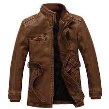Winter Warm Fleece Men S Leather Bomber Jacket Jackets Men Fashion Leather Jacket Style Leather Jacket Men
