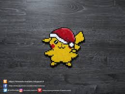 Pokemon Pikachu De Noel Perles Hama Pokemon Christmas Pikachu Perler Beads Perles Hama Perles Hama Noel Pokemon Perle