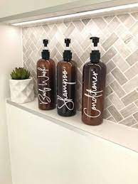tulip bathroom bottles pump label perfect for shampoo conditioner etc refillable shampoo bottles shampoo bottles pantry labels