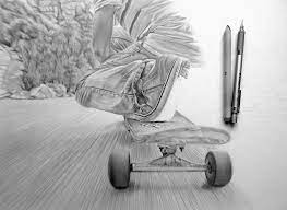 Pencil Drawing Skateboard Art Design Realistic Drawings Art Drawings