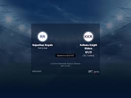 The event will be conducted feb. Rajasthan Royals Vs Kolkata Knight Riders Live Score Over Match 18 T20 6 10 Updates Cricket News