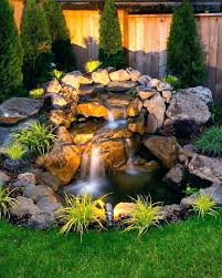 Small Pond Waterfall Ideas Backyard Design With Pond Waterfall And Fountains Backyard Waterfalls Backyard Small Backyard Landscaping
