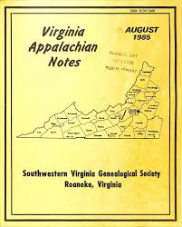 Soutllweslern Virginia Genealogical Society Roanoke, Virginia