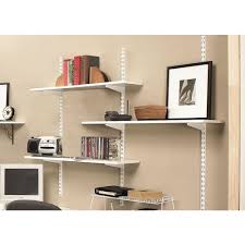 Rubbermaid White Laminated Wood Shelf 10 In D X 36 In L Fg4b2500wht The Home Depot In 2020 Wall Mounted Shelves White Laminate Shelving Design