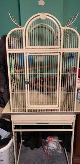 Used White And Blue Metal Birdcage For Sale In Marcus Hook Letgo Urunler Ikinci El