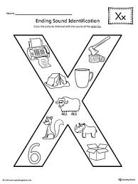 Letter X Ending Sound Color Pictures Worksheet Letter Worksheets For Preschool Kindergarten Worksheets Preschool Letters