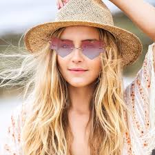 Auidy_6TXD Lot de 2 paires de lunettes de soleil sans bord en forme de cœur 