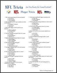 Mar 02, 2021 · a comprehensive database of more than 60 nfl quizzes online, test your knowledge with nfl quiz questions. Printable Nfl Trivia Questions Trivia Questions And Answers Trivia Football Trivia Questions