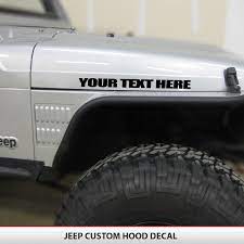 Fits jeep hood decals custom made fits wrangler / renegade tj jk xj yj cj. Custom Hood Decals Alphavinyl