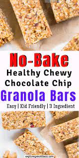 No Bake Granola Bar 3 Ingredients Only Recipe No Bake Oatmeal Bars Chewy Granola Bars Homemade Homemade Granola Bars Healthy