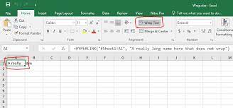 Press the wrap text command found in the alignment section. Wrapping Text With Hyperlink And Xlsxwriter Stack Overflow
