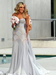 Even Her Bridesmaids Wore The Most Amazing Individually Tailored Strapless Jaton Gowns With A Shee Couture Bridesmaid Dresses Wedding Dresses Unique Bridesmaid
