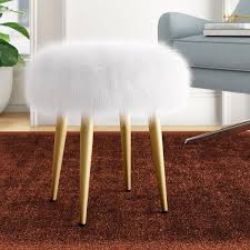 This round stool has a stylish antique bronze finish and comfy faux leather fabric. Round Vanity Chair Wayfair