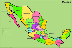 Large Map Of Mexico States Mexico States Map Mexico Map State Map Mexico